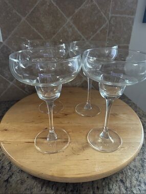 Clear Glass Margarita Coupes - Set of 4